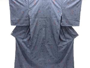 大特価品　花唐草模様織り出し本場泥大島紬着物(5マルキ)